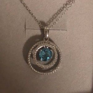 S. Silver Swiss Blue Topez & W. Sapphire Necklace